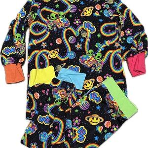 2T 3 Jem Customs Lisa Frank Alien Long Sleeve Pajamas